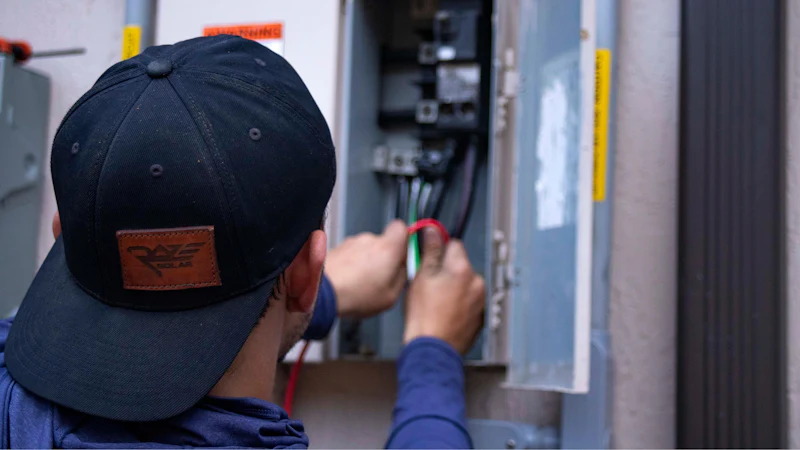 Close-up of a repair in progress
