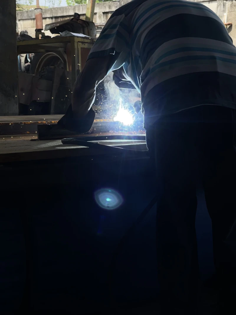 Technician working on an air handler